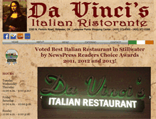 Tablet Screenshot of davincisstillwater.com